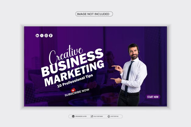 vector business youtube thumbnail template
