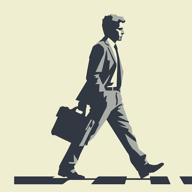 Vector businessman walking vector character anime style