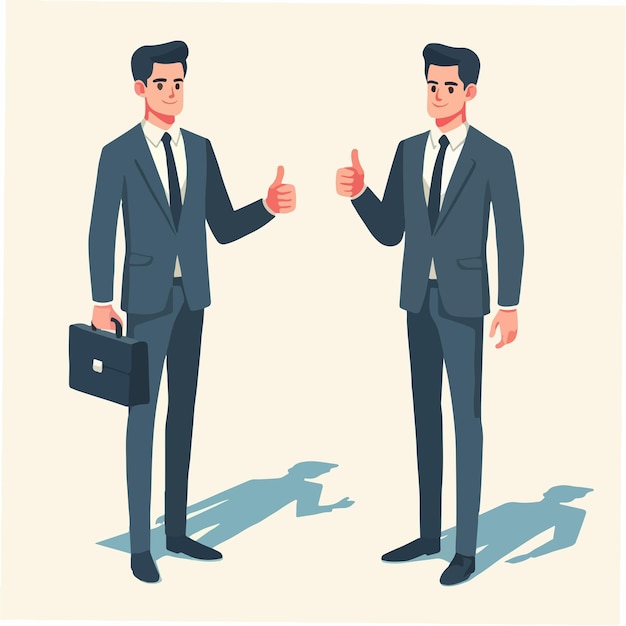 Vector businessman with thumbs up expression