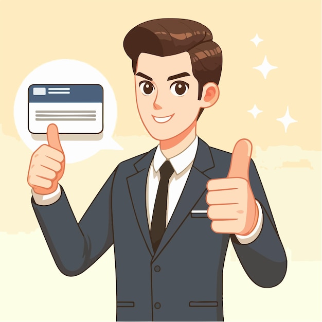 Vector vector businessman with thumbs up expression