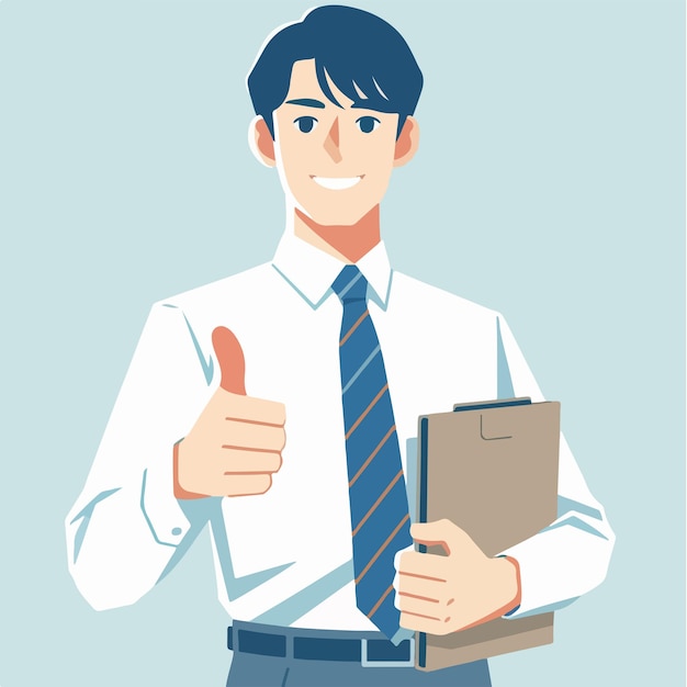 Vector vector businessman with thumbs up expression