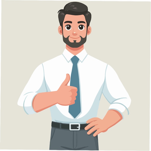 Vector vector businessman with thumbs up expression