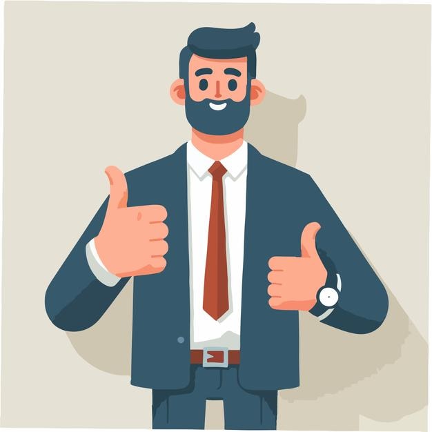 Vector vector businessman with thumbs up expression