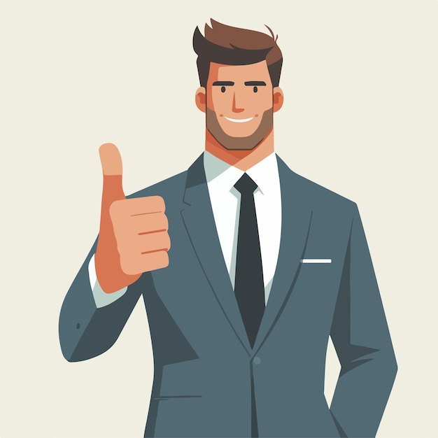 Vector vector businessman with thumbs up expression