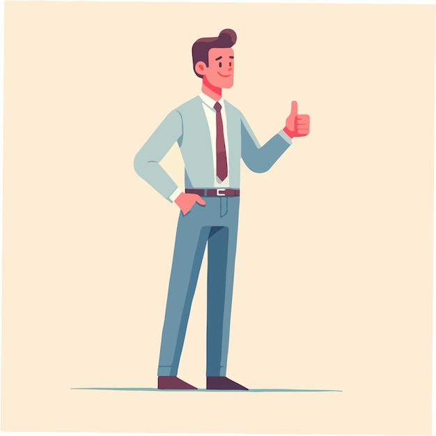 vector businessman with thumbs up expression