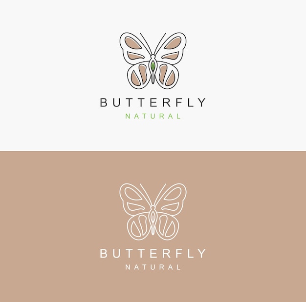 Vector butterfly abstract logo design template and emblem