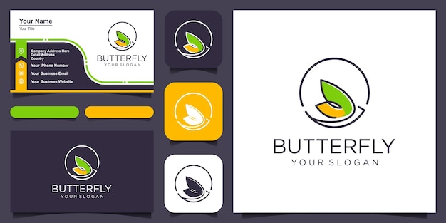 Vector butterfly abstract logo design