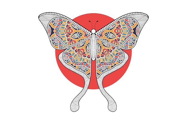 Вектор бабочка черно-белый элемент линии искусства полиграфический дизайн