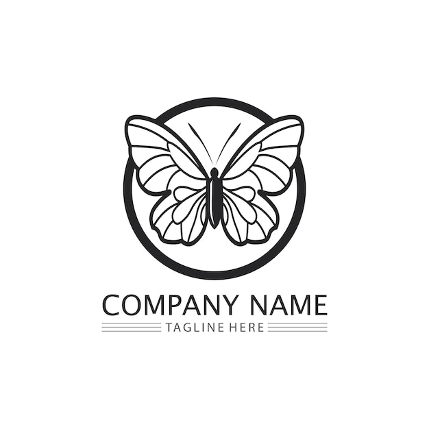 Векторная бабочка концептуальная простая, красочная икона. Логотип. Векторная иллюстрация