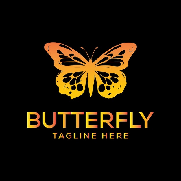 ベクトル蝶のロゴのデザイン テンプレート