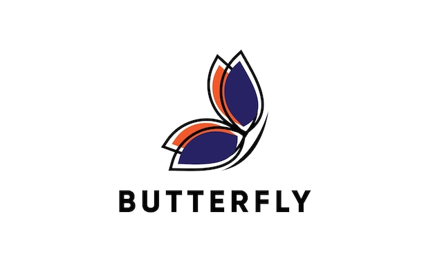 ベクトル蝶のロゴのデザイン テンプレート