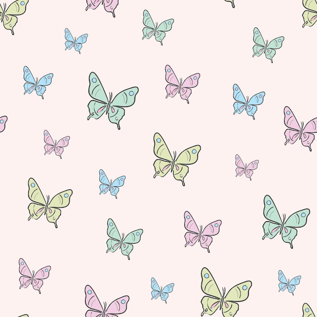 Vector butterfly seamless repeat pattern design background