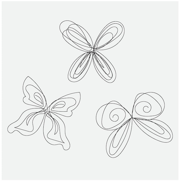 Vettore modello di schizzo a farfalla vettoriale