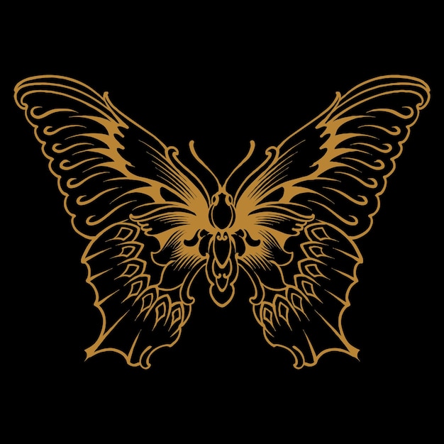 vector butterfly with ornament art