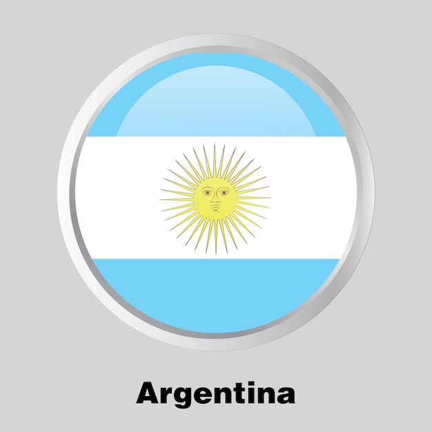 vector button flag of Argentina on round frame