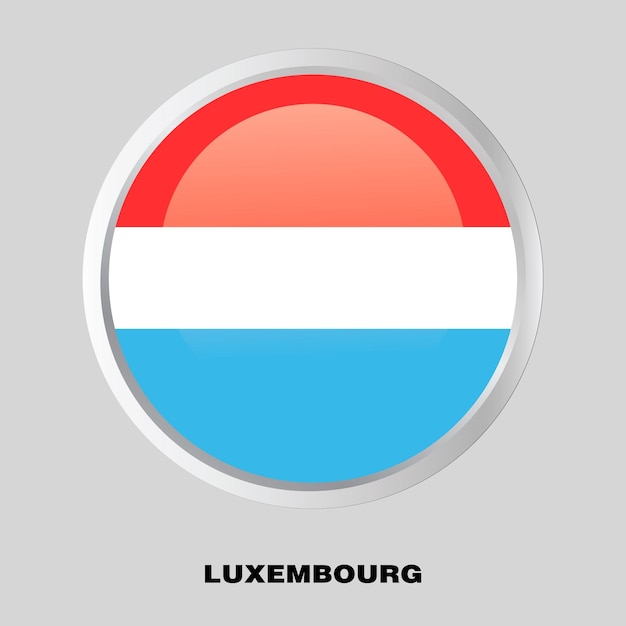 vector button flag of Luxembourg on round frame