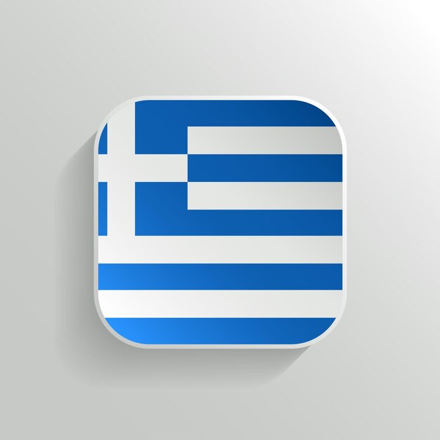 Vector Button Greece Flag Icon