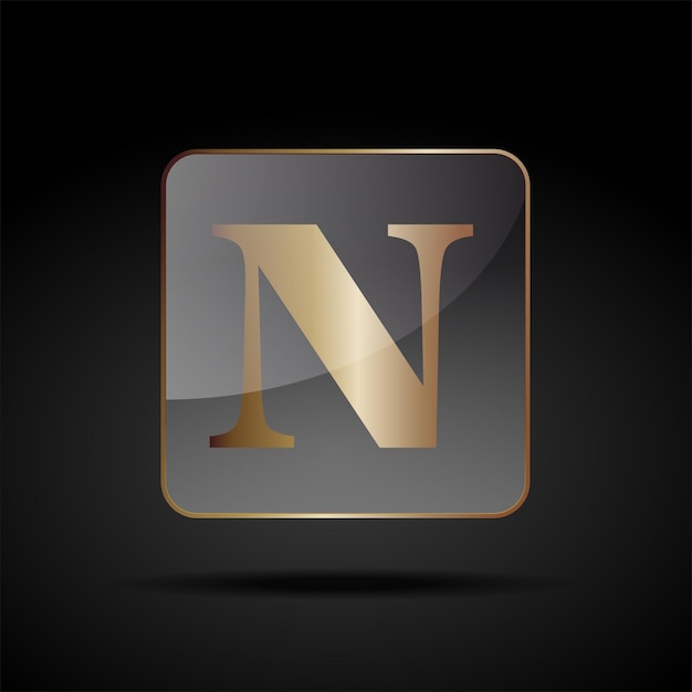 Vector vector button letter n