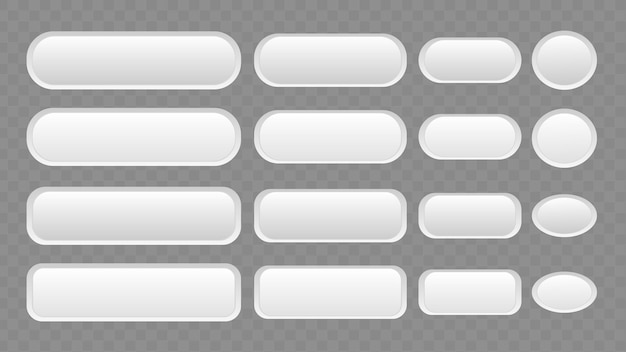 Vector buttons set Web elements for browsers sites mobile application and search button bar