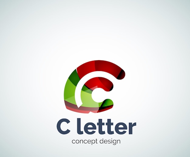 ベクトル C 文字コンセプトのロゴのテンプレート