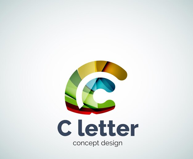 ベクトル C 文字コンセプトのロゴのテンプレート