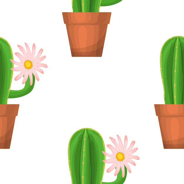 Vector cactus seamless pattern