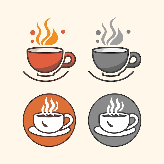 Vector vector cafe shop coffee logo icon set template