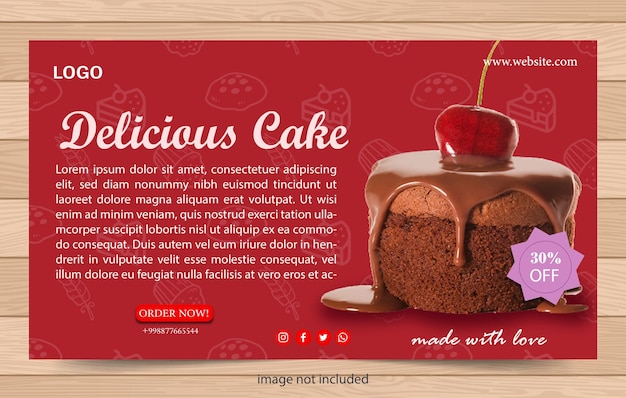 VECTOR CAKE BAKERY SHOP Poster sjabloon voor marketing