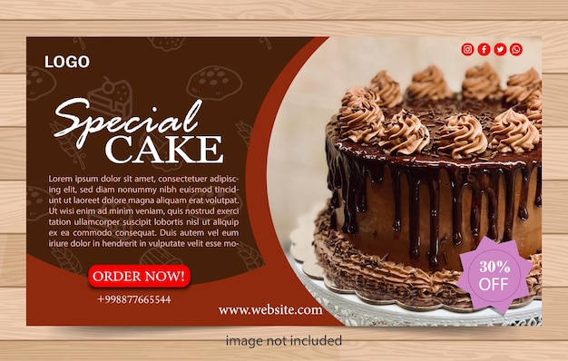 VECTOR CAKE BAKERY SHOP Poster sjabloon voor marketing