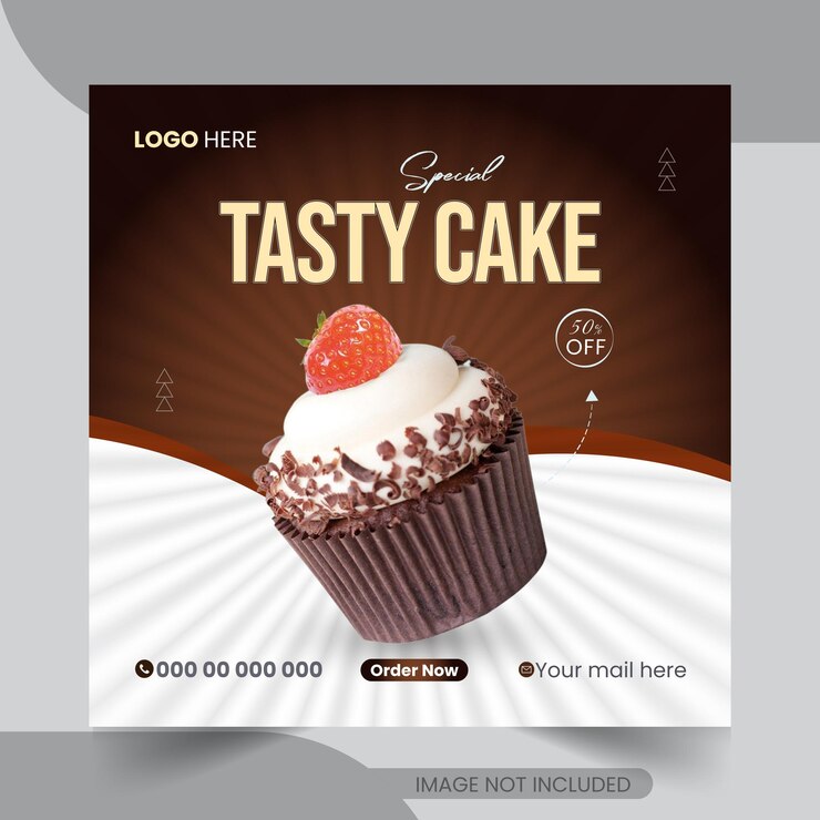 Vector vector cake social media post design