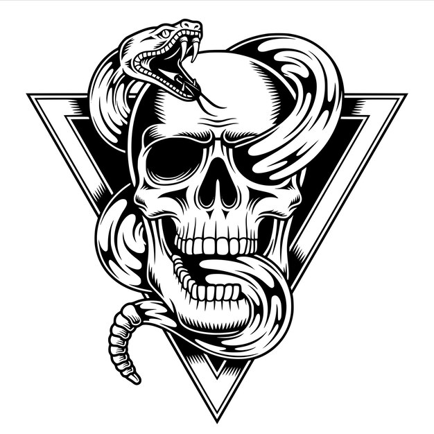 Vector vector calavera culebra