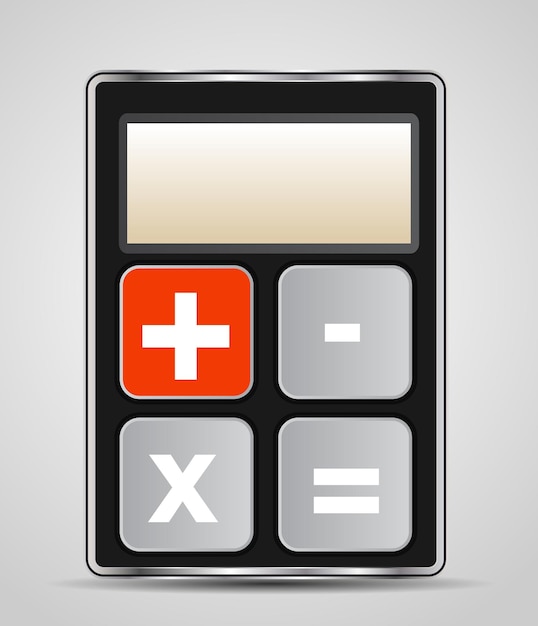 Vector calculator icon with gray buttons