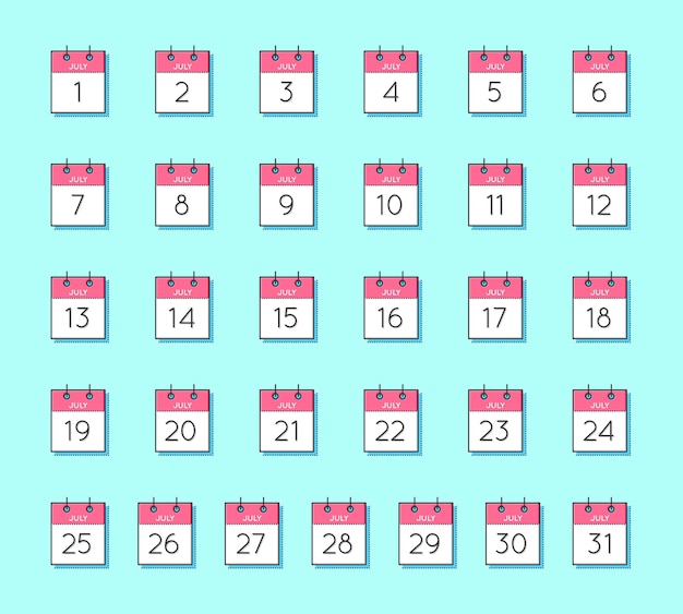 ベクトル ベクトル カレンダー アイコン 平らで細い線のベクトル図 水色の背景にカレンダー シート