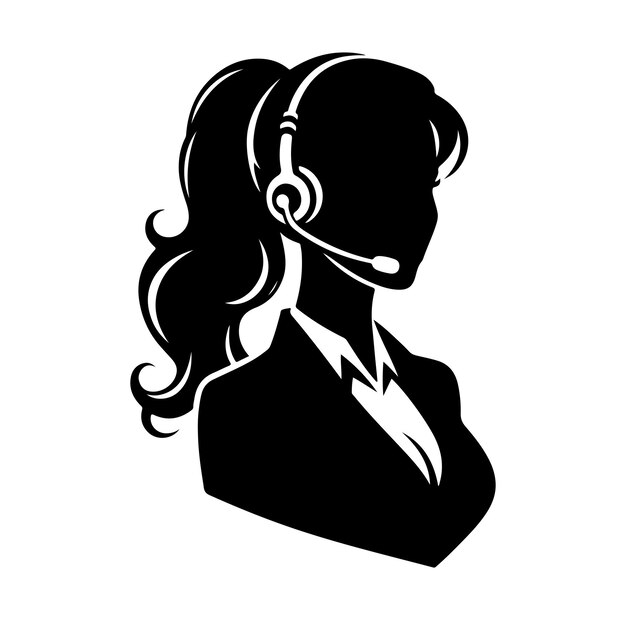 Vector vector call center woman vector silhouette illustration vector