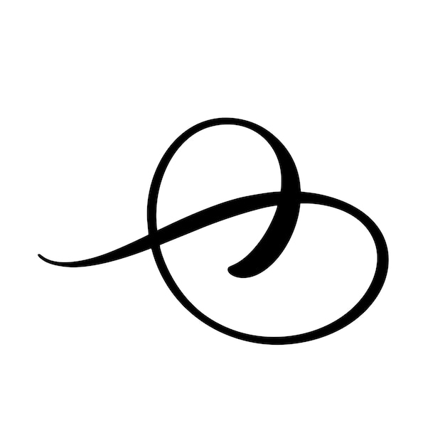 Vector calligraphic flourish curl divider scroll and swirl