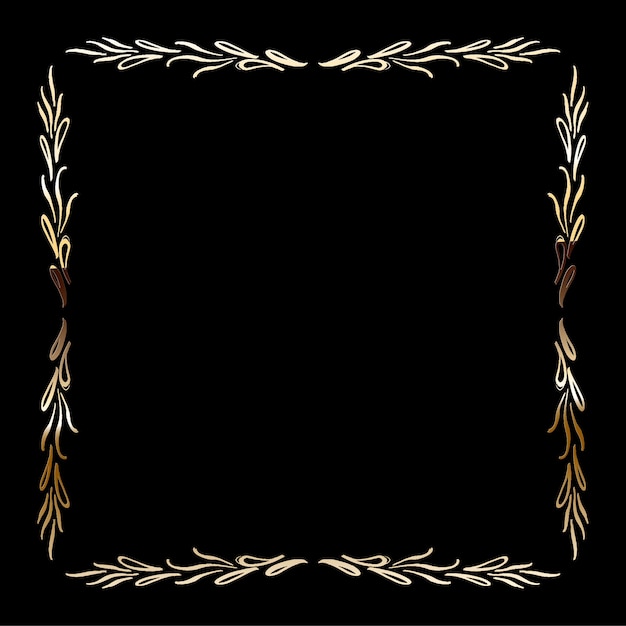 Vector vector calligraphic golden frame. vintage luxury hand drawn design element.