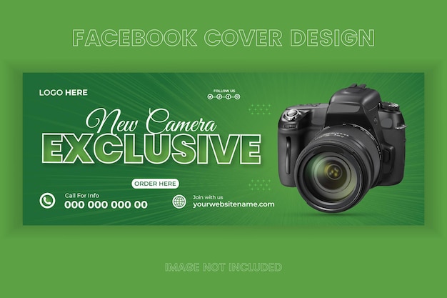 Vector Camera sale Facebook Cover and Web banner Design For Business Promotion
