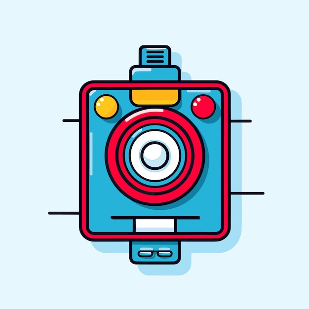 Vector of a camera with colorful lenses creating a unique and vibrant effect