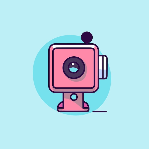 Vector vector of a camera with a lens on top