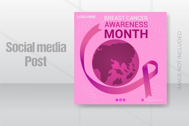 Vector cancer awareness month Instagram posts collection