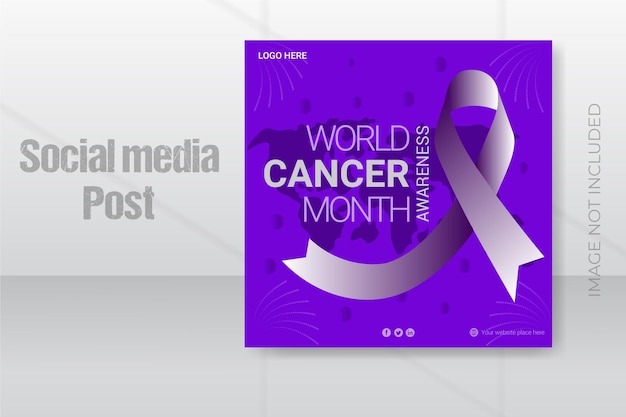 vector cancer awareness month instagram posts collection