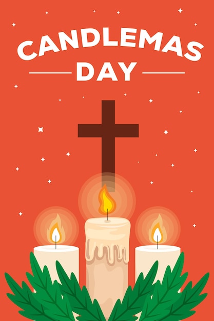 Vector candlemas dag verticale banner illustratie ontwerp