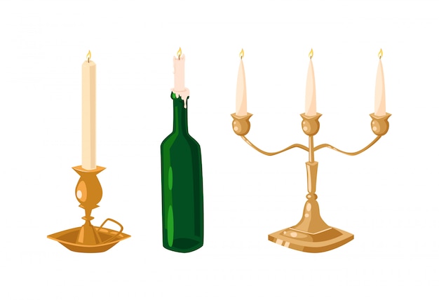 Vector candles isolated