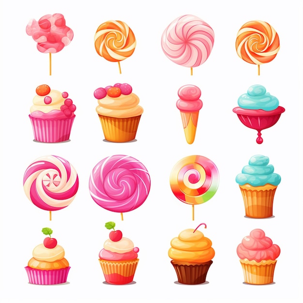 Vettore illustrazione caramella cibo dolce dessert design zucchero icona isolato vacanza caramello