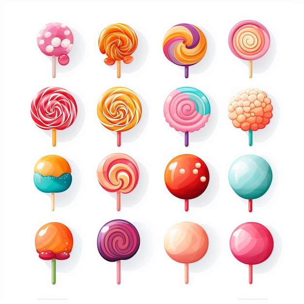 vector candy sweet illustration design isolated dessert snack food lollipop icon holiday