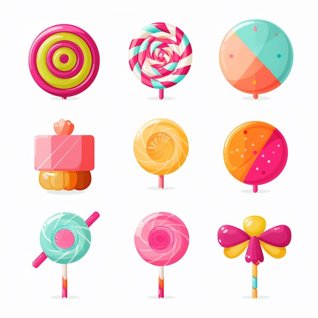 Vector vector candy sweet illustration design isolated dessert snack food lollipop icon holiday