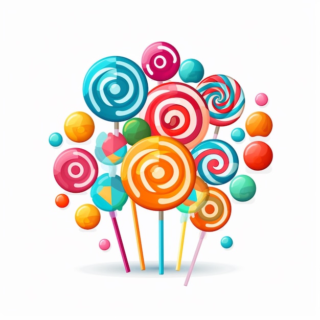 vector candy sweet illustration design isolated dessert snack food lollipop icon holiday