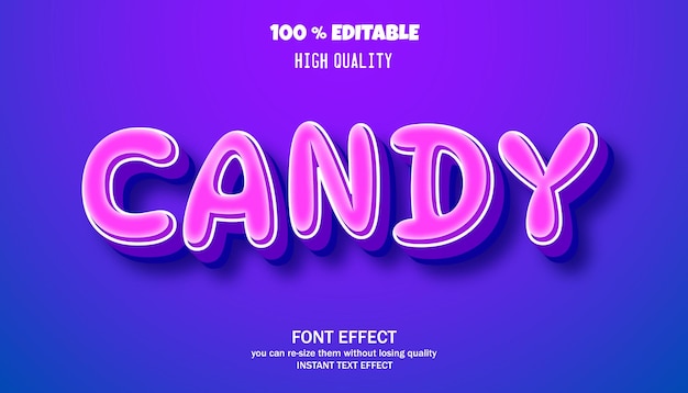 Effetto di testo vector candy