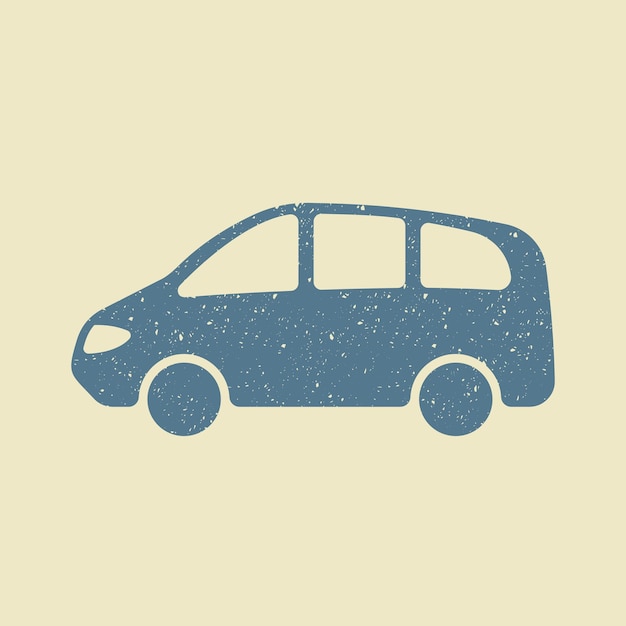 Vector car icon in grunge style