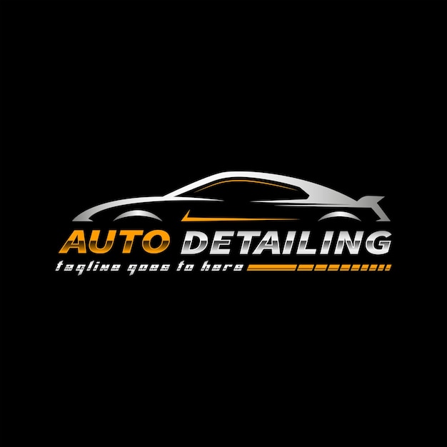 Vector vector car logo design with auto detailing, automotive, sports car icon and modern concept